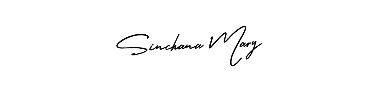 You should practise on your own different ways (AmerikaSignatureDemo-Regular) to write your name (Sinchana Mary) in signature. don't let someone else do it for you. Sinchana Mary signature style 3 images and pictures png
