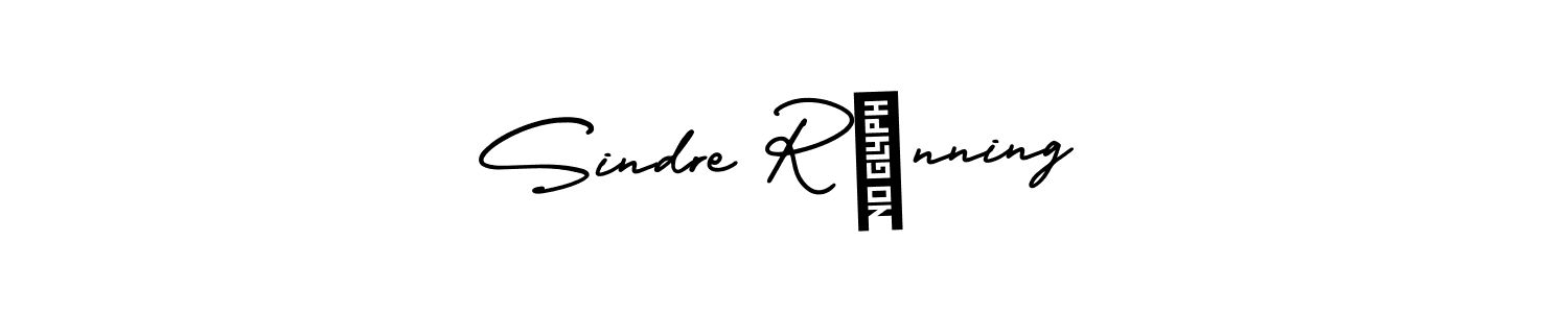 You should practise on your own different ways (AmerikaSignatureDemo-Regular) to write your name (Sindre Rønning) in signature. don't let someone else do it for you. Sindre Rønning signature style 3 images and pictures png