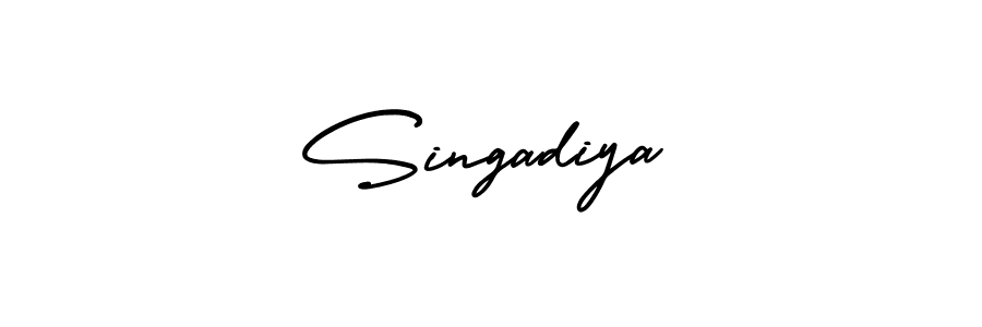 Singadiya stylish signature style. Best Handwritten Sign (AmerikaSignatureDemo-Regular) for my name. Handwritten Signature Collection Ideas for my name Singadiya. Singadiya signature style 3 images and pictures png