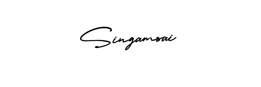 Singamsai stylish signature style. Best Handwritten Sign (AmerikaSignatureDemo-Regular) for my name. Handwritten Signature Collection Ideas for my name Singamsai. Singamsai signature style 3 images and pictures png