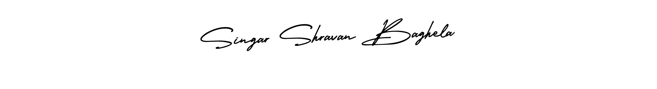 The best way (AmerikaSignatureDemo-Regular) to make a short signature is to pick only two or three words in your name. The name Singar Shravan Baghela include a total of six letters. For converting this name. Singar Shravan Baghela signature style 3 images and pictures png