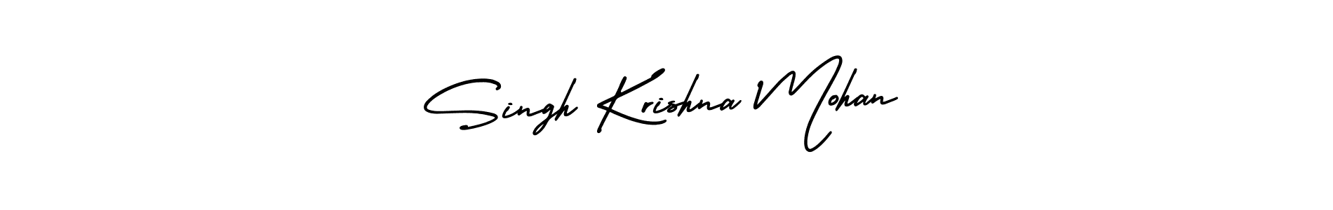 You should practise on your own different ways (AmerikaSignatureDemo-Regular) to write your name (Singh Krishna Mohan) in signature. don't let someone else do it for you. Singh Krishna Mohan signature style 3 images and pictures png