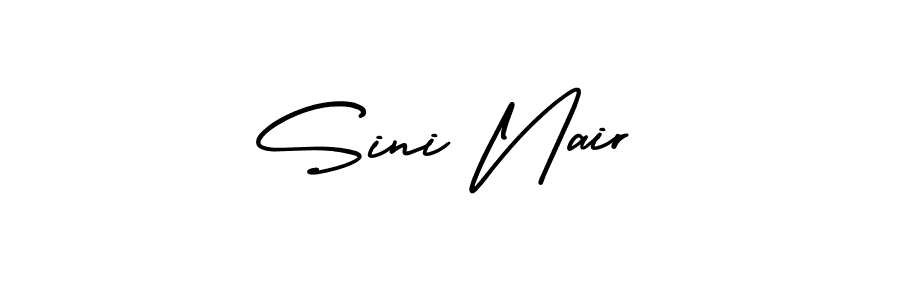 This is the best signature style for the Sini Nair name. Also you like these signature font (AmerikaSignatureDemo-Regular). Mix name signature. Sini Nair signature style 3 images and pictures png