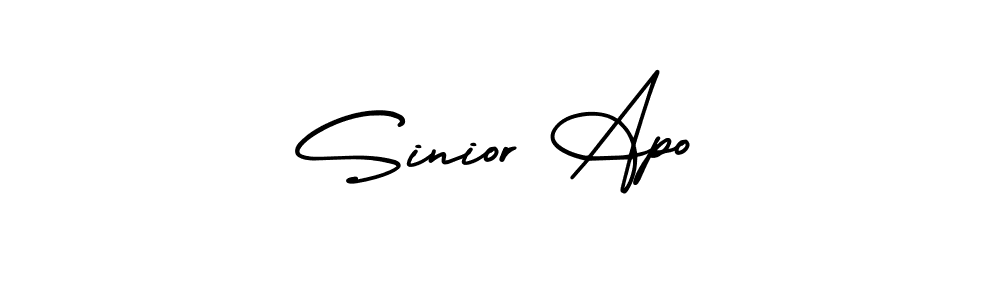 Check out images of Autograph of Sinior Apo name. Actor Sinior Apo Signature Style. AmerikaSignatureDemo-Regular is a professional sign style online. Sinior Apo signature style 3 images and pictures png
