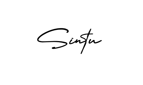 How to make Sintu name signature. Use AmerikaSignatureDemo-Regular style for creating short signs online. This is the latest handwritten sign. Sintu signature style 3 images and pictures png