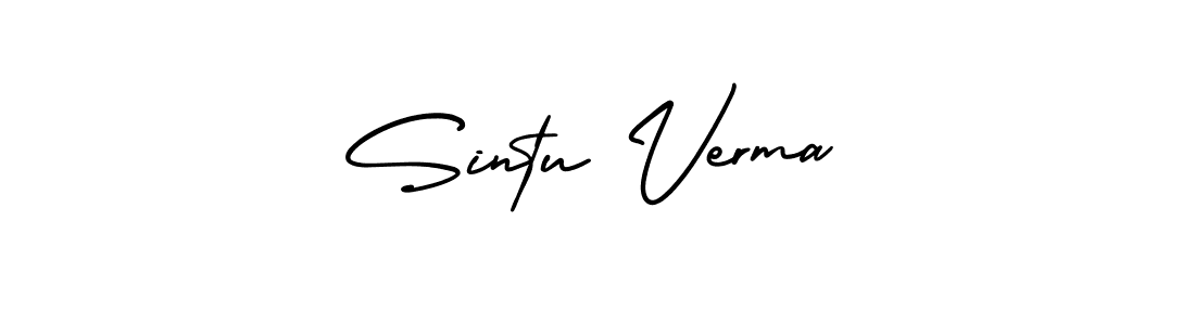 How to make Sintu Verma name signature. Use AmerikaSignatureDemo-Regular style for creating short signs online. This is the latest handwritten sign. Sintu Verma signature style 3 images and pictures png