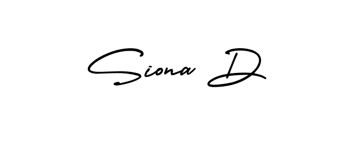 The best way (AmerikaSignatureDemo-Regular) to make a short signature is to pick only two or three words in your name. The name Siona D include a total of six letters. For converting this name. Siona D signature style 3 images and pictures png