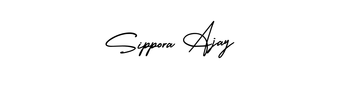 You should practise on your own different ways (AmerikaSignatureDemo-Regular) to write your name (Sippora Ajay) in signature. don't let someone else do it for you. Sippora Ajay signature style 3 images and pictures png