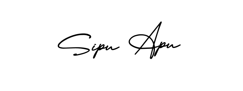 This is the best signature style for the Sipu Apu name. Also you like these signature font (AmerikaSignatureDemo-Regular). Mix name signature. Sipu Apu signature style 3 images and pictures png