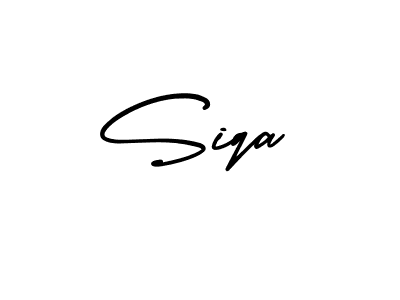 You should practise on your own different ways (AmerikaSignatureDemo-Regular) to write your name (Siqa) in signature. don't let someone else do it for you. Siqa signature style 3 images and pictures png