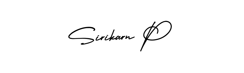 The best way (AmerikaSignatureDemo-Regular) to make a short signature is to pick only two or three words in your name. The name Sirikarn P include a total of six letters. For converting this name. Sirikarn P signature style 3 images and pictures png