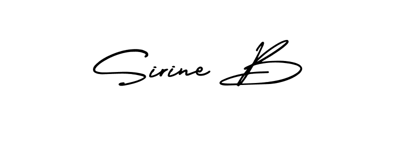 The best way (AmerikaSignatureDemo-Regular) to make a short signature is to pick only two or three words in your name. The name Sirine B include a total of six letters. For converting this name. Sirine B signature style 3 images and pictures png