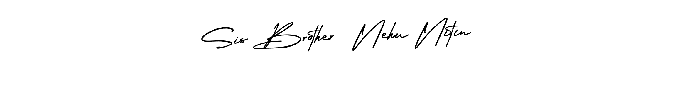 Sis Brother  Nehu Nitin stylish signature style. Best Handwritten Sign (AmerikaSignatureDemo-Regular) for my name. Handwritten Signature Collection Ideas for my name Sis Brother  Nehu Nitin. Sis Brother  Nehu Nitin signature style 3 images and pictures png