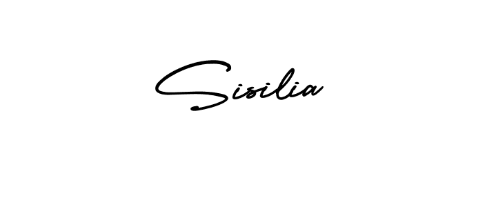 How to make Sisilia name signature. Use AmerikaSignatureDemo-Regular style for creating short signs online. This is the latest handwritten sign. Sisilia signature style 3 images and pictures png