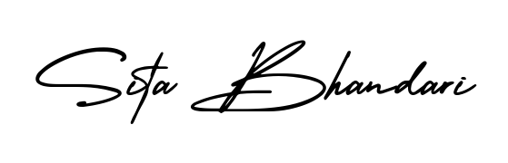 See photos of Sita Bhandari official signature. Check more albums & portfolios. Read reviews & check more about AmerikaSignatureDemo-Regular font. Sita Bhandari signature style 3 images and pictures png