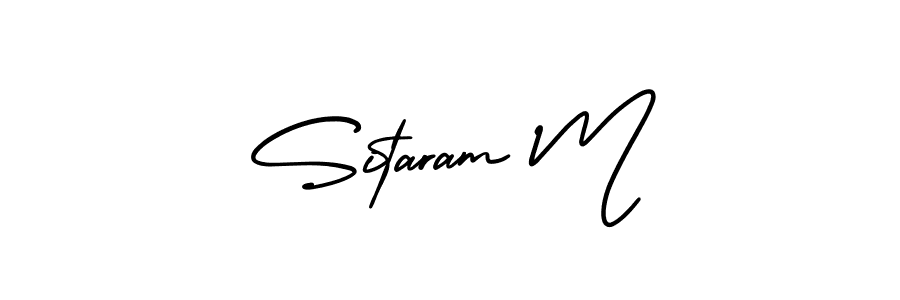 It looks lik you need a new signature style for name Sitaram M. Design unique handwritten (AmerikaSignatureDemo-Regular) signature with our free signature maker in just a few clicks. Sitaram M signature style 3 images and pictures png
