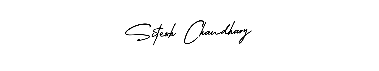 You should practise on your own different ways (AmerikaSignatureDemo-Regular) to write your name (Sitesh Chaudhary) in signature. don't let someone else do it for you. Sitesh Chaudhary signature style 3 images and pictures png
