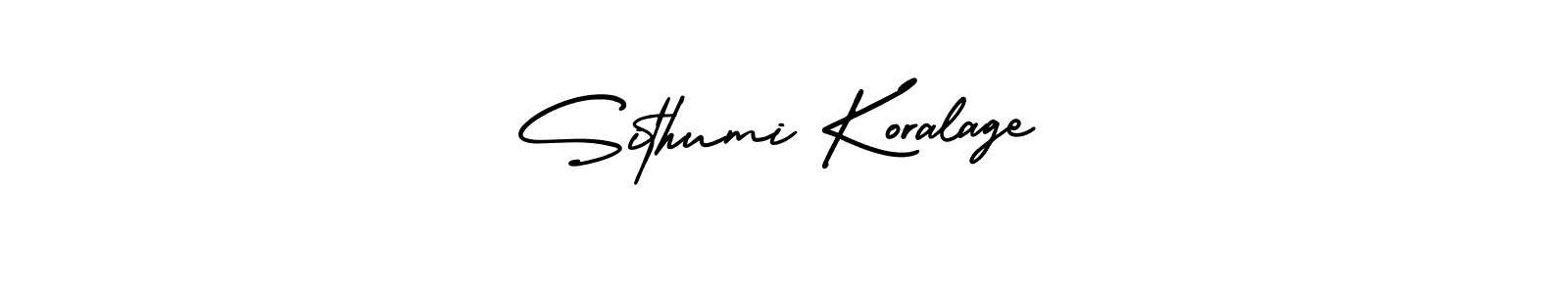 Sithumi Koralage stylish signature style. Best Handwritten Sign (AmerikaSignatureDemo-Regular) for my name. Handwritten Signature Collection Ideas for my name Sithumi Koralage. Sithumi Koralage signature style 3 images and pictures png