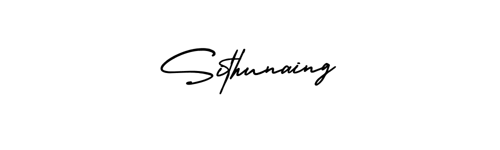 Design your own signature with our free online signature maker. With this signature software, you can create a handwritten (AmerikaSignatureDemo-Regular) signature for name Sithunaing. Sithunaing signature style 3 images and pictures png