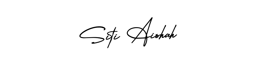 Siti Aishah stylish signature style. Best Handwritten Sign (AmerikaSignatureDemo-Regular) for my name. Handwritten Signature Collection Ideas for my name Siti Aishah. Siti Aishah signature style 3 images and pictures png