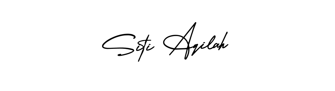 Create a beautiful signature design for name Siti Aqilah. With this signature (AmerikaSignatureDemo-Regular) fonts, you can make a handwritten signature for free. Siti Aqilah signature style 3 images and pictures png