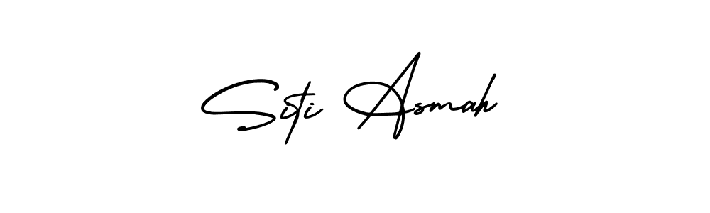 Make a beautiful signature design for name Siti Asmah. With this signature (AmerikaSignatureDemo-Regular) style, you can create a handwritten signature for free. Siti Asmah signature style 3 images and pictures png