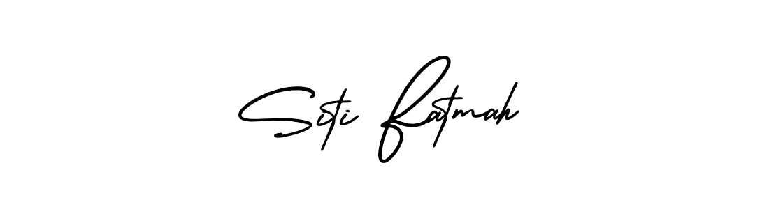 You should practise on your own different ways (AmerikaSignatureDemo-Regular) to write your name (Siti Fatmah) in signature. don't let someone else do it for you. Siti Fatmah signature style 3 images and pictures png