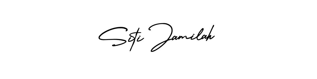 You should practise on your own different ways (AmerikaSignatureDemo-Regular) to write your name (Siti Jamilah) in signature. don't let someone else do it for you. Siti Jamilah signature style 3 images and pictures png