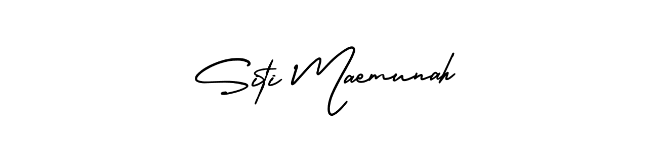 How to make Siti Maemunah name signature. Use AmerikaSignatureDemo-Regular style for creating short signs online. This is the latest handwritten sign. Siti Maemunah signature style 3 images and pictures png