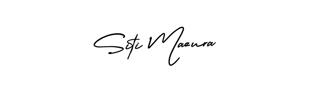 Siti Mazura stylish signature style. Best Handwritten Sign (AmerikaSignatureDemo-Regular) for my name. Handwritten Signature Collection Ideas for my name Siti Mazura. Siti Mazura signature style 3 images and pictures png
