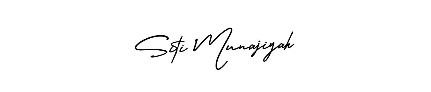 How to make Siti Munajiyah signature? AmerikaSignatureDemo-Regular is a professional autograph style. Create handwritten signature for Siti Munajiyah name. Siti Munajiyah signature style 3 images and pictures png