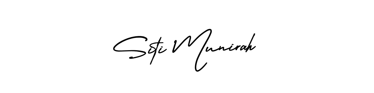 Use a signature maker to create a handwritten signature online. With this signature software, you can design (AmerikaSignatureDemo-Regular) your own signature for name Siti Munirah. Siti Munirah signature style 3 images and pictures png