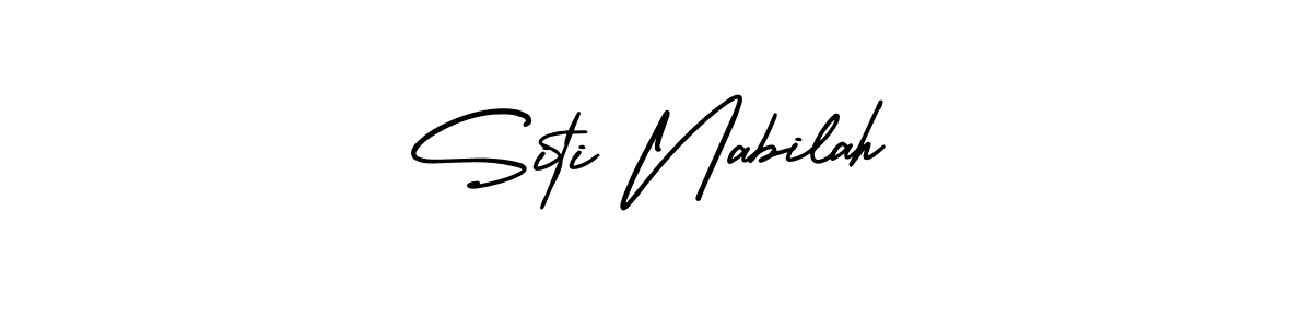 Use a signature maker to create a handwritten signature online. With this signature software, you can design (AmerikaSignatureDemo-Regular) your own signature for name Siti Nabilah. Siti Nabilah signature style 3 images and pictures png