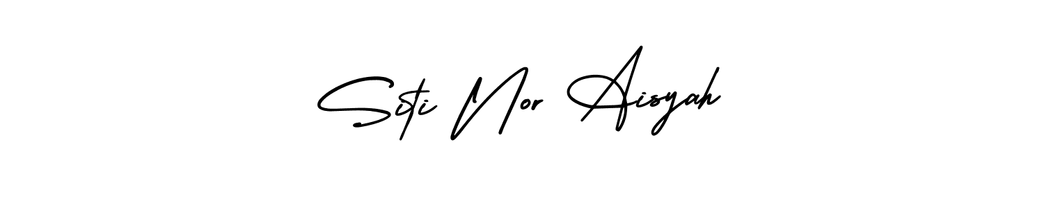 You should practise on your own different ways (AmerikaSignatureDemo-Regular) to write your name (Siti Nor Aisyah) in signature. don't let someone else do it for you. Siti Nor Aisyah signature style 3 images and pictures png