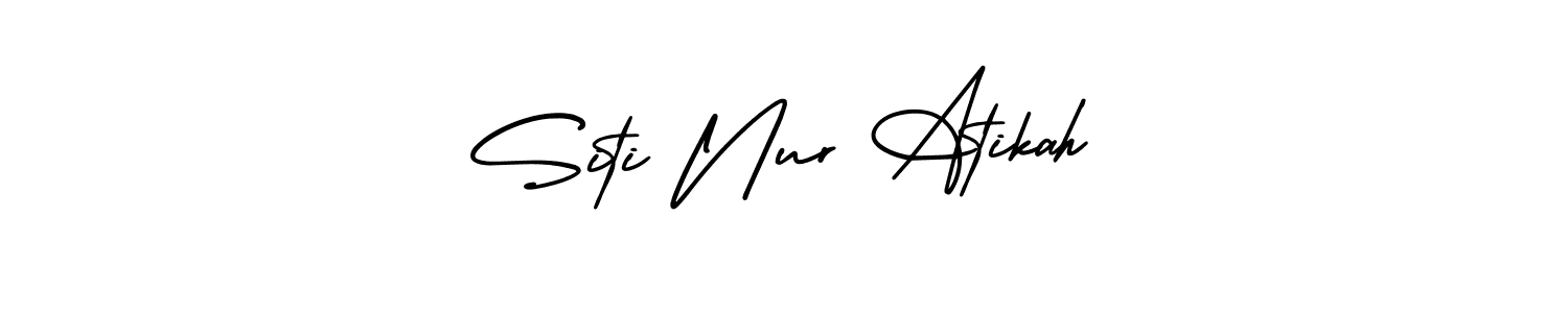 This is the best signature style for the Siti Nur Atikah name. Also you like these signature font (AmerikaSignatureDemo-Regular). Mix name signature. Siti Nur Atikah signature style 3 images and pictures png