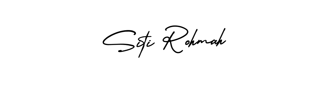 How to make Siti Rohmah name signature. Use AmerikaSignatureDemo-Regular style for creating short signs online. This is the latest handwritten sign. Siti Rohmah signature style 3 images and pictures png
