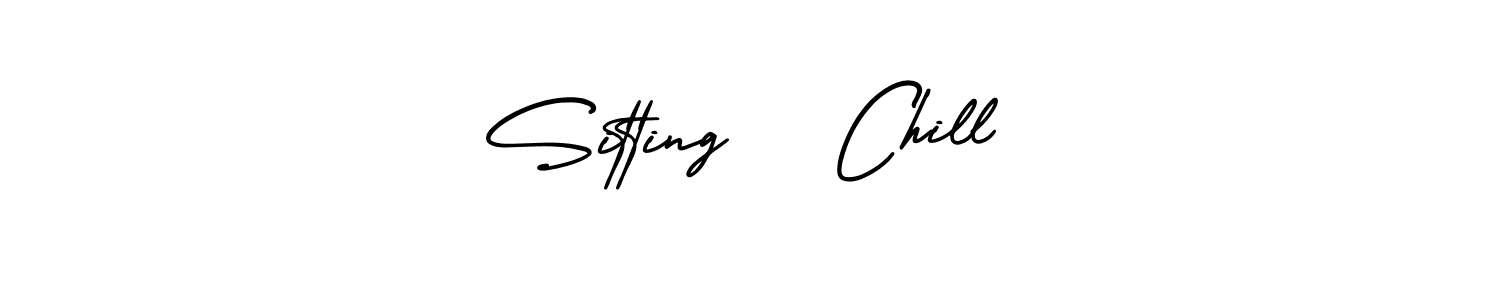 How to make Sitting   Chill name signature. Use AmerikaSignatureDemo-Regular style for creating short signs online. This is the latest handwritten sign. Sitting   Chill signature style 3 images and pictures png