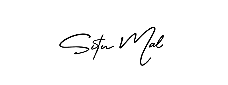 You should practise on your own different ways (AmerikaSignatureDemo-Regular) to write your name (Situ Mal) in signature. don't let someone else do it for you. Situ Mal signature style 3 images and pictures png