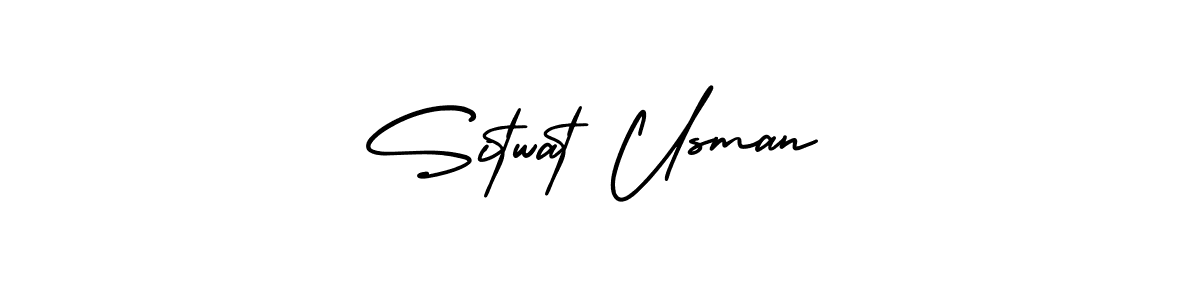 Make a beautiful signature design for name Sitwat Usman. With this signature (AmerikaSignatureDemo-Regular) style, you can create a handwritten signature for free. Sitwat Usman signature style 3 images and pictures png