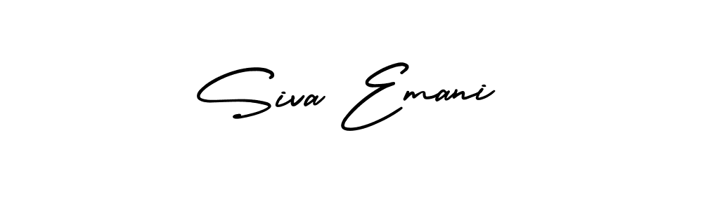 The best way (AmerikaSignatureDemo-Regular) to make a short signature is to pick only two or three words in your name. The name Siva Emani include a total of six letters. For converting this name. Siva Emani signature style 3 images and pictures png