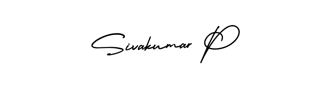 You should practise on your own different ways (AmerikaSignatureDemo-Regular) to write your name (Sivakumar P) in signature. don't let someone else do it for you. Sivakumar P signature style 3 images and pictures png