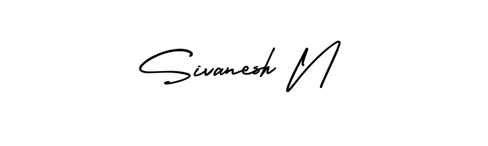 The best way (AmerikaSignatureDemo-Regular) to make a short signature is to pick only two or three words in your name. The name Sivanesh N include a total of six letters. For converting this name. Sivanesh N signature style 3 images and pictures png