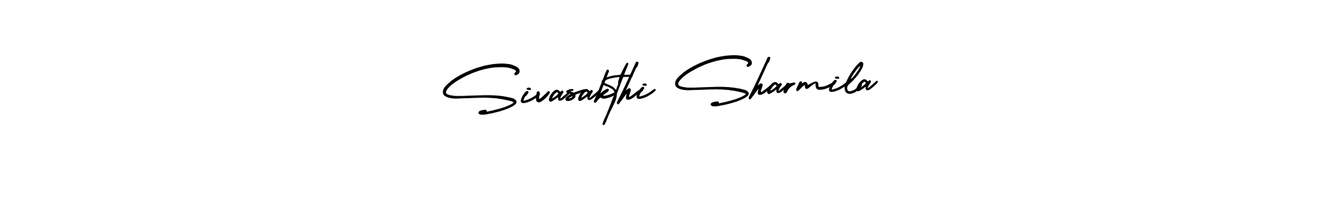 You should practise on your own different ways (AmerikaSignatureDemo-Regular) to write your name (Sivasakthi Sharmila) in signature. don't let someone else do it for you. Sivasakthi Sharmila signature style 3 images and pictures png