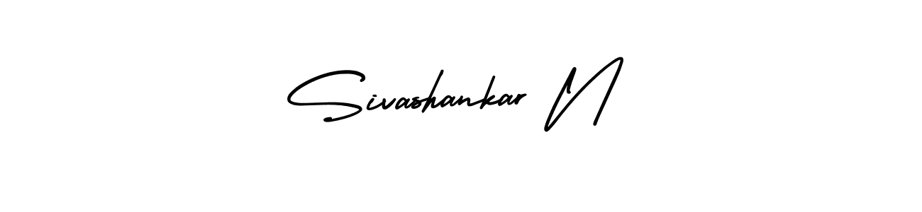 You should practise on your own different ways (AmerikaSignatureDemo-Regular) to write your name (Sivashankar N) in signature. don't let someone else do it for you. Sivashankar N signature style 3 images and pictures png