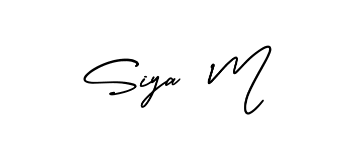 Use a signature maker to create a handwritten signature online. With this signature software, you can design (AmerikaSignatureDemo-Regular) your own signature for name Siya  M. Siya  M signature style 3 images and pictures png