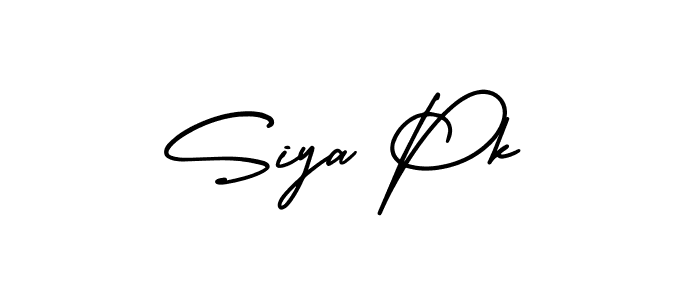 How to make Siya Pk name signature. Use AmerikaSignatureDemo-Regular style for creating short signs online. This is the latest handwritten sign. Siya Pk signature style 3 images and pictures png