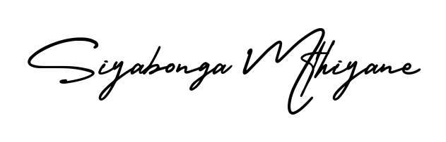 Get an exclusive digital autograph for Siyabonga Mthiyane. The AmerikaSignatureDemo-Regular typeface captures the charm of real penmanship on paper. Siyabonga Mthiyane signature style 3 images and pictures png