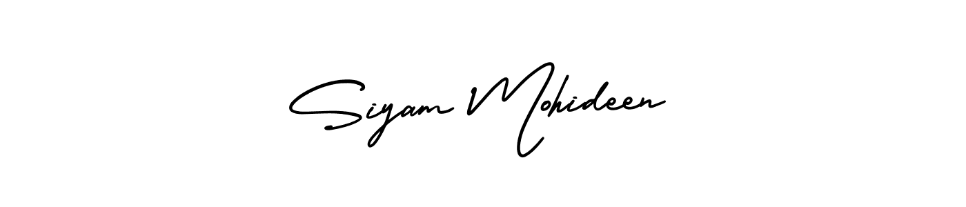 How to make Siyam Mohideen name signature. Use AmerikaSignatureDemo-Regular style for creating short signs online. This is the latest handwritten sign. Siyam Mohideen signature style 3 images and pictures png