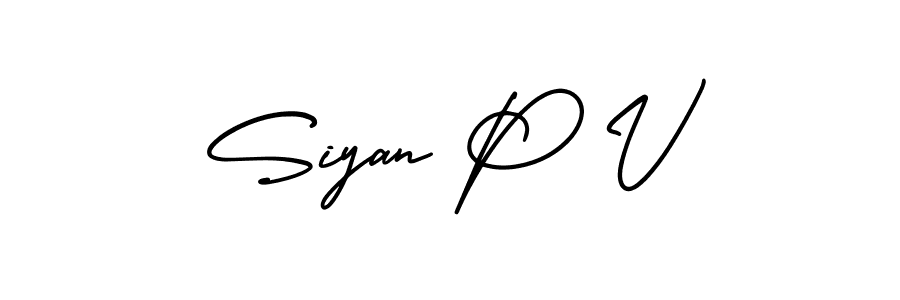 Create a beautiful signature design for name Siyan P V. With this signature (AmerikaSignatureDemo-Regular) fonts, you can make a handwritten signature for free. Siyan P V signature style 3 images and pictures png