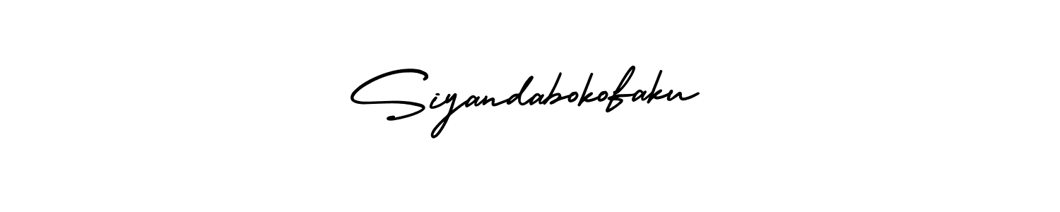 How to make Siyandabokofaku name signature. Use AmerikaSignatureDemo-Regular style for creating short signs online. This is the latest handwritten sign. Siyandabokofaku signature style 3 images and pictures png